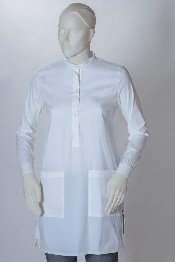 Camicia donna lunga collo coreana